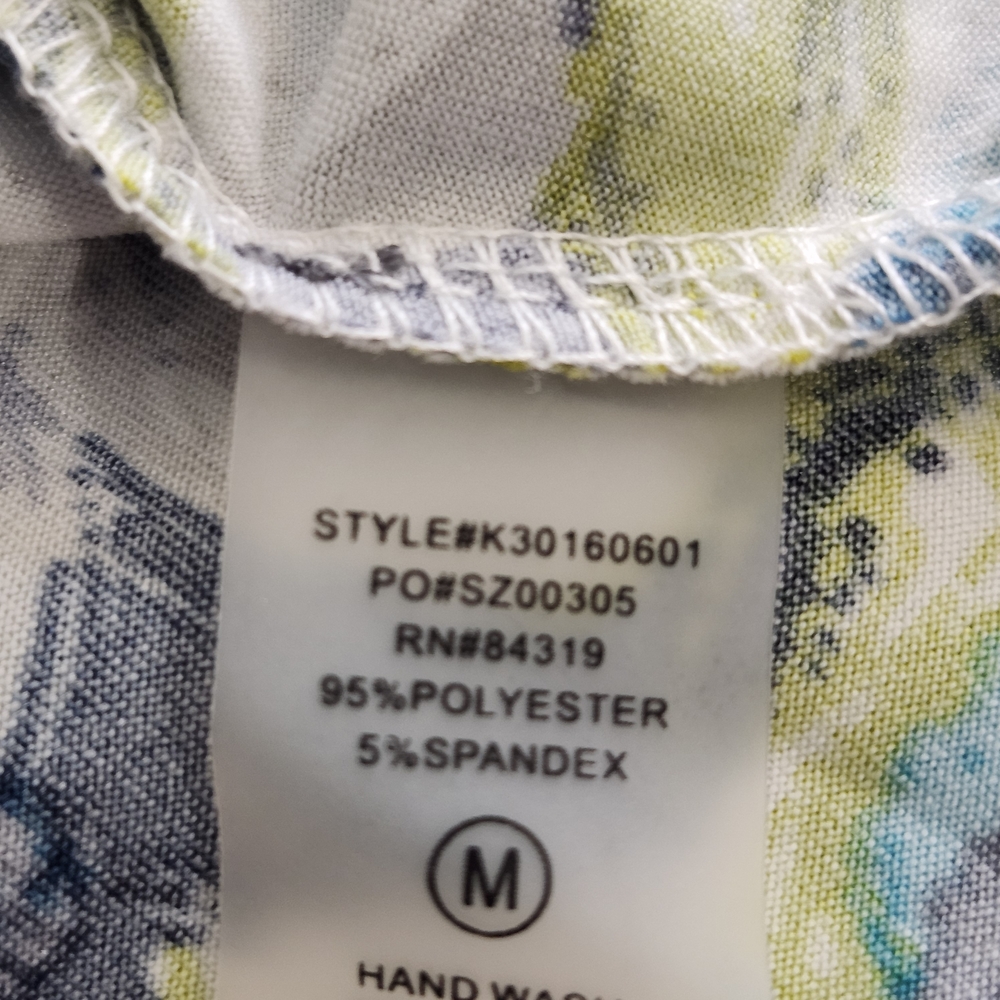 Vibrant Women's Blouse with Blue and Green Accents - Picture 6 of 6